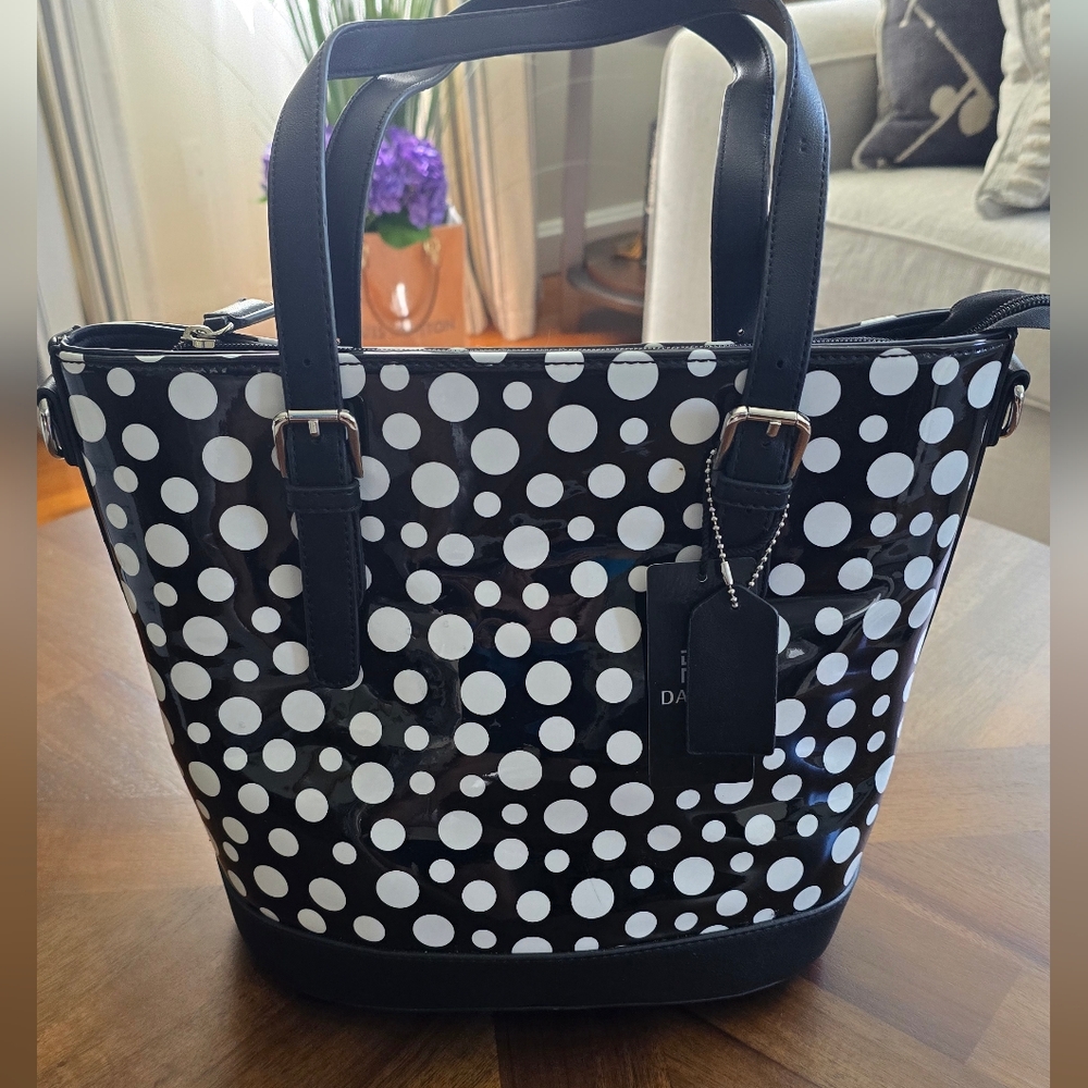 Polka Dot Black and White Handbag